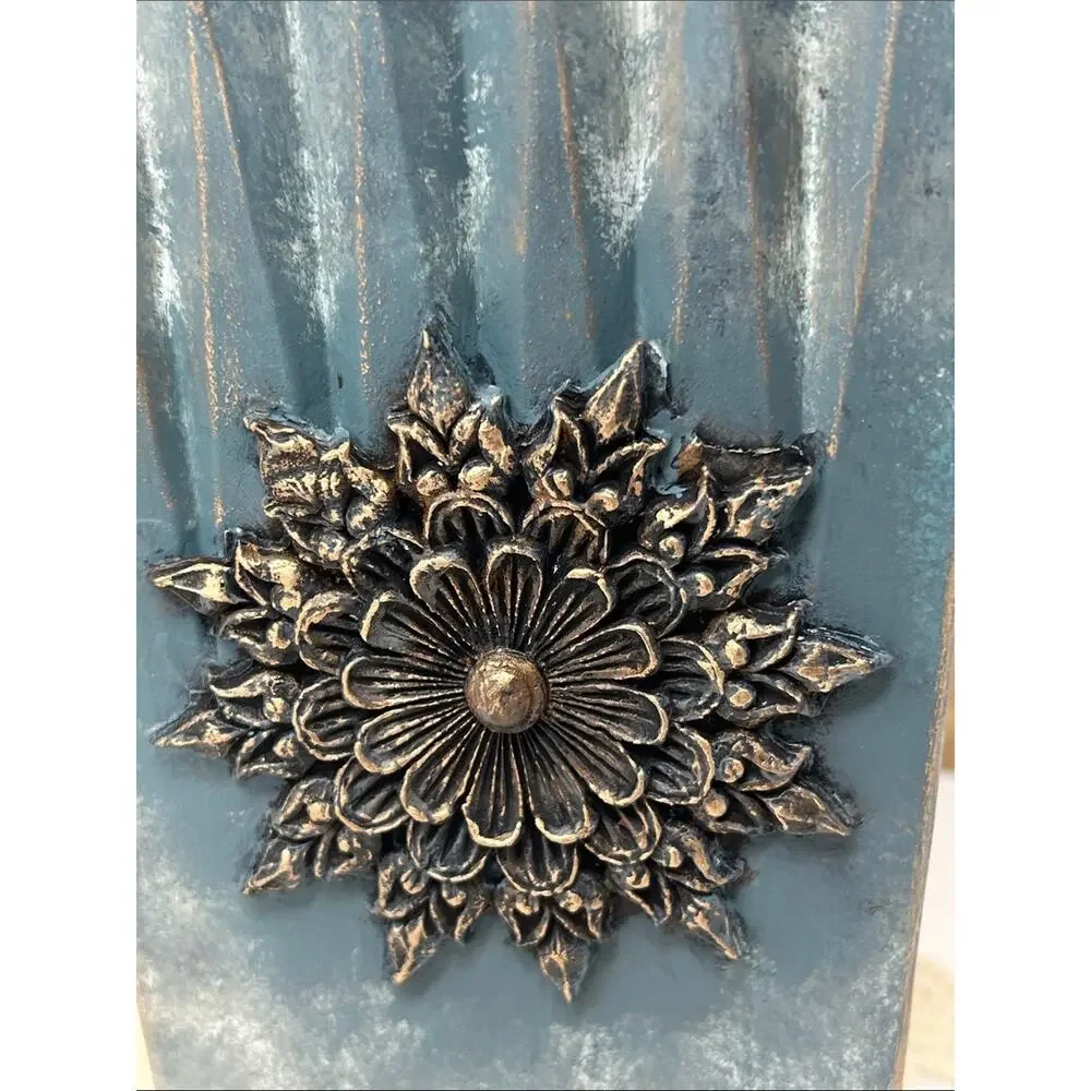 Handcrafted Fairy Art Décor Bottle in Teal with Black Beaded Accent